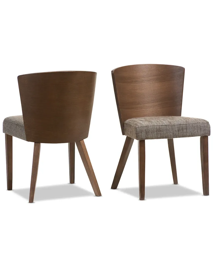 Sparrow Set of 2 Dining Chairs - Gravel Multicolor, Rubber Wood
