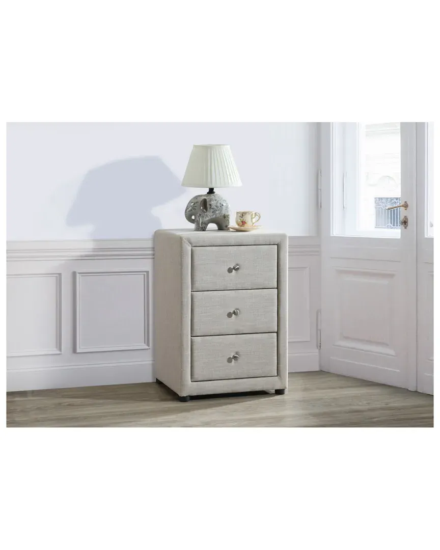 Tessa 3-Drawer Nightstand - Beige image
