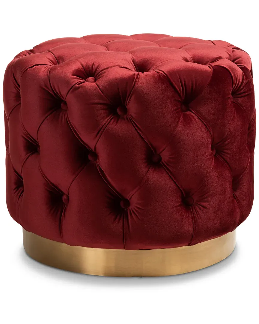 Valeria Ottoman - Burgundy, Velvet image