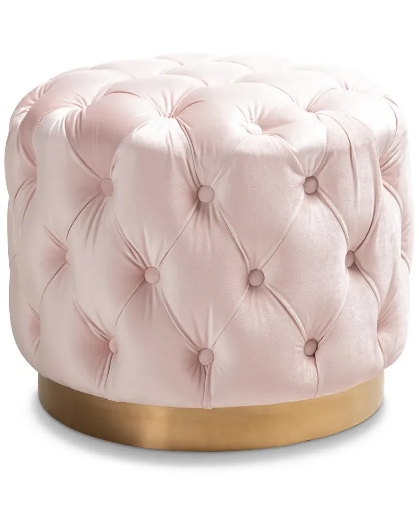 Valeria Ottoman - Light Pink, Velvet