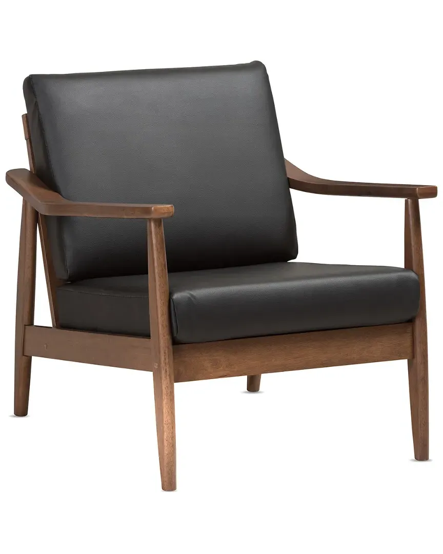 Venza Lounge Chair - Black, Walnut image