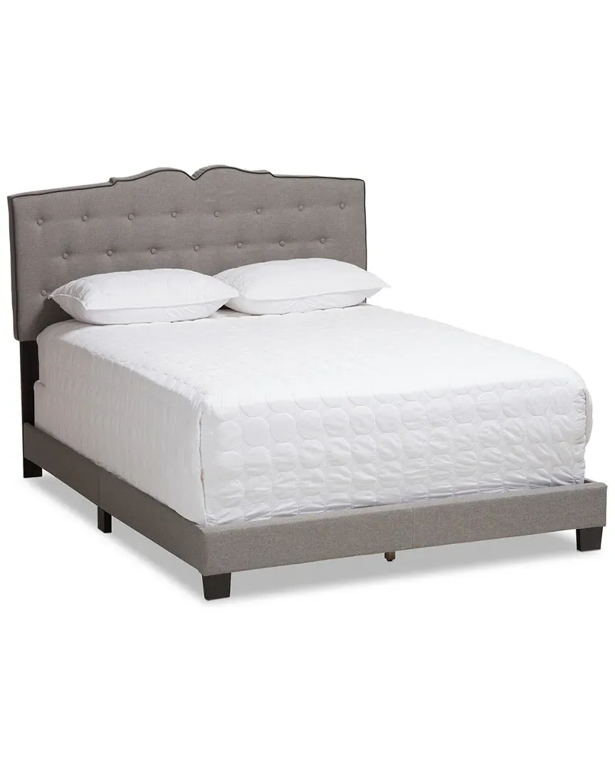 Vivienne Full Bed Frame - Light Grey, Fabric