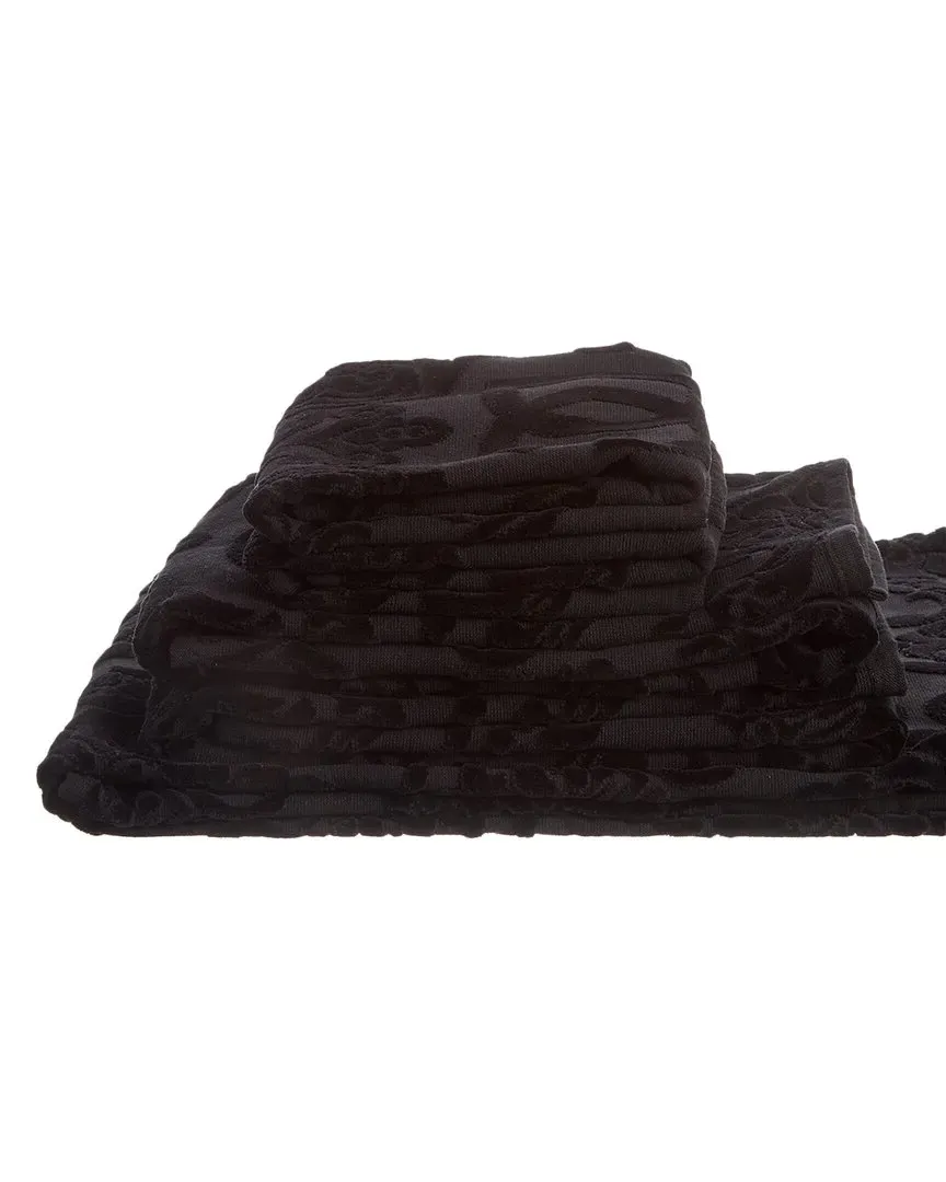 Barocco Logo-Jacquard Towel Set of 5 - Black image