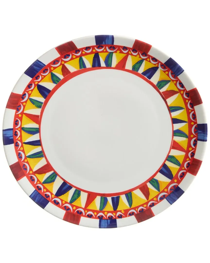 Porcelain Charger Plate with Foulard Print - Multicolor image