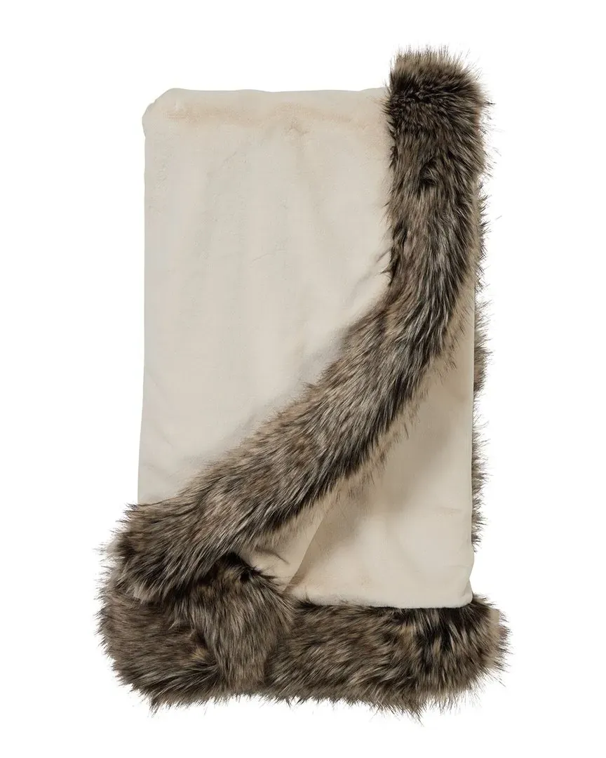 Alpine Weighted Throw - Ivory, Faux Sheared Beaver