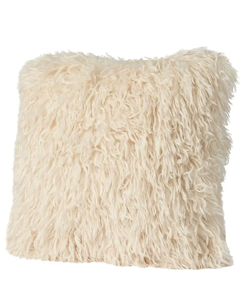 Signature Series Mongolian Pillow - Cream, Faux Fur image