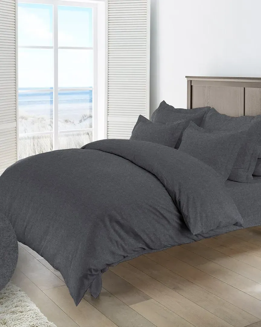 250 Thread Count German Flannel Duvet Set - Charcoal, Cotton