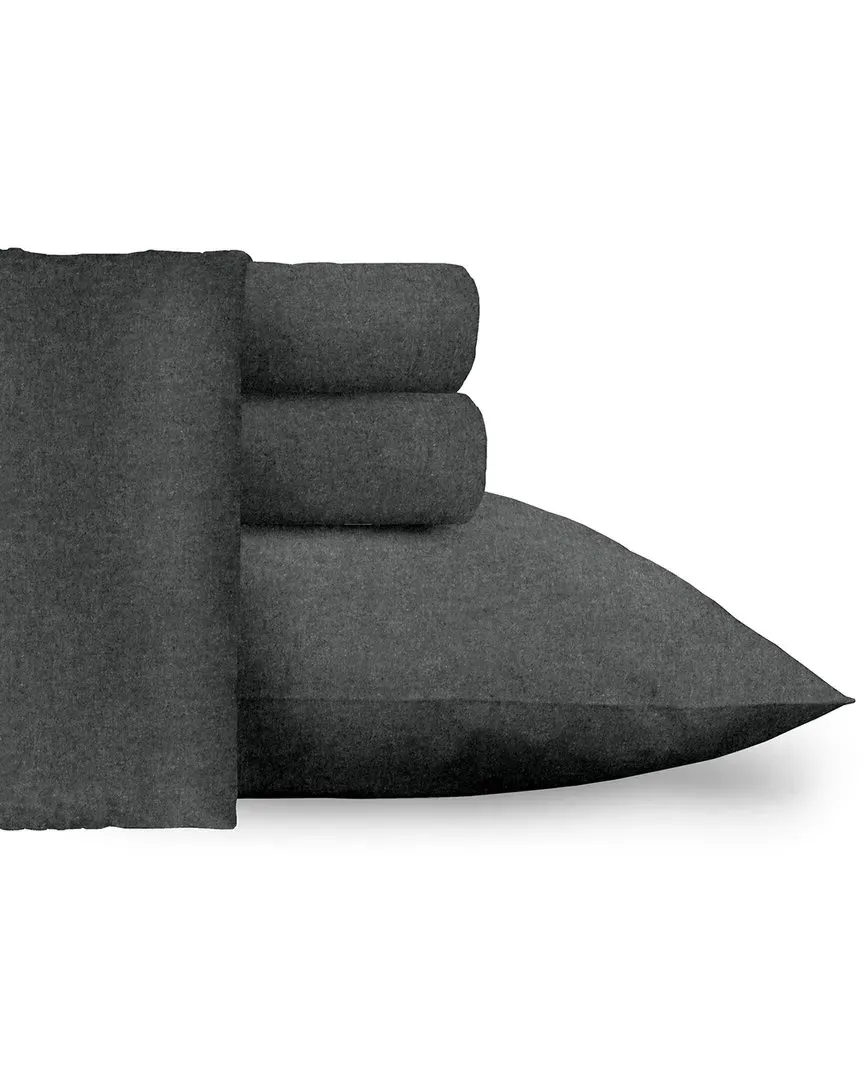 250 Thread Count German Flannel Hemstitch Sheet Set - Grey