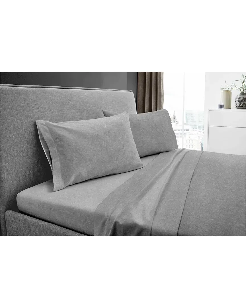 250 Thread Count German Flannel Hemstitch Sheet Set - Grey