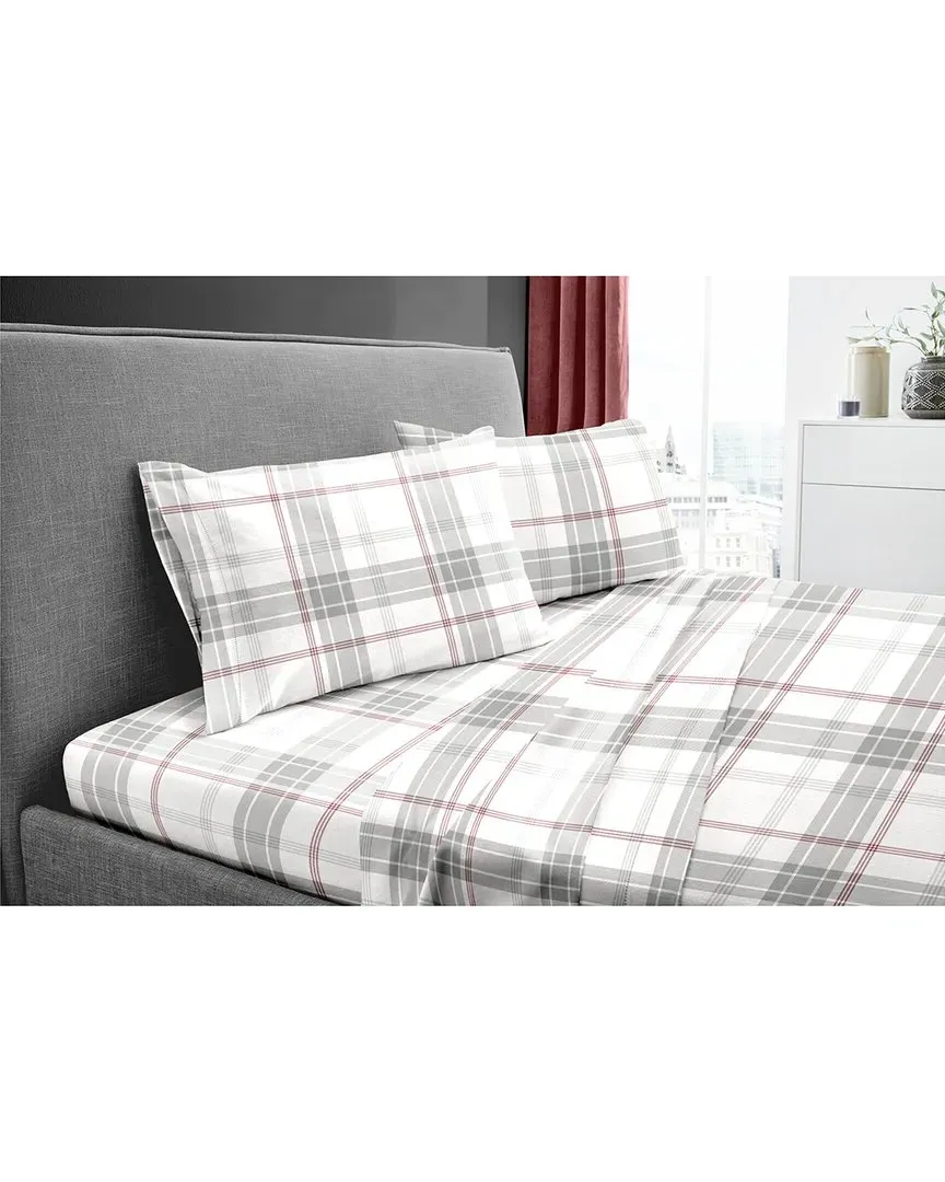 250tc German Flannel Hemstitch Sheet Set - Plaid, Cotton