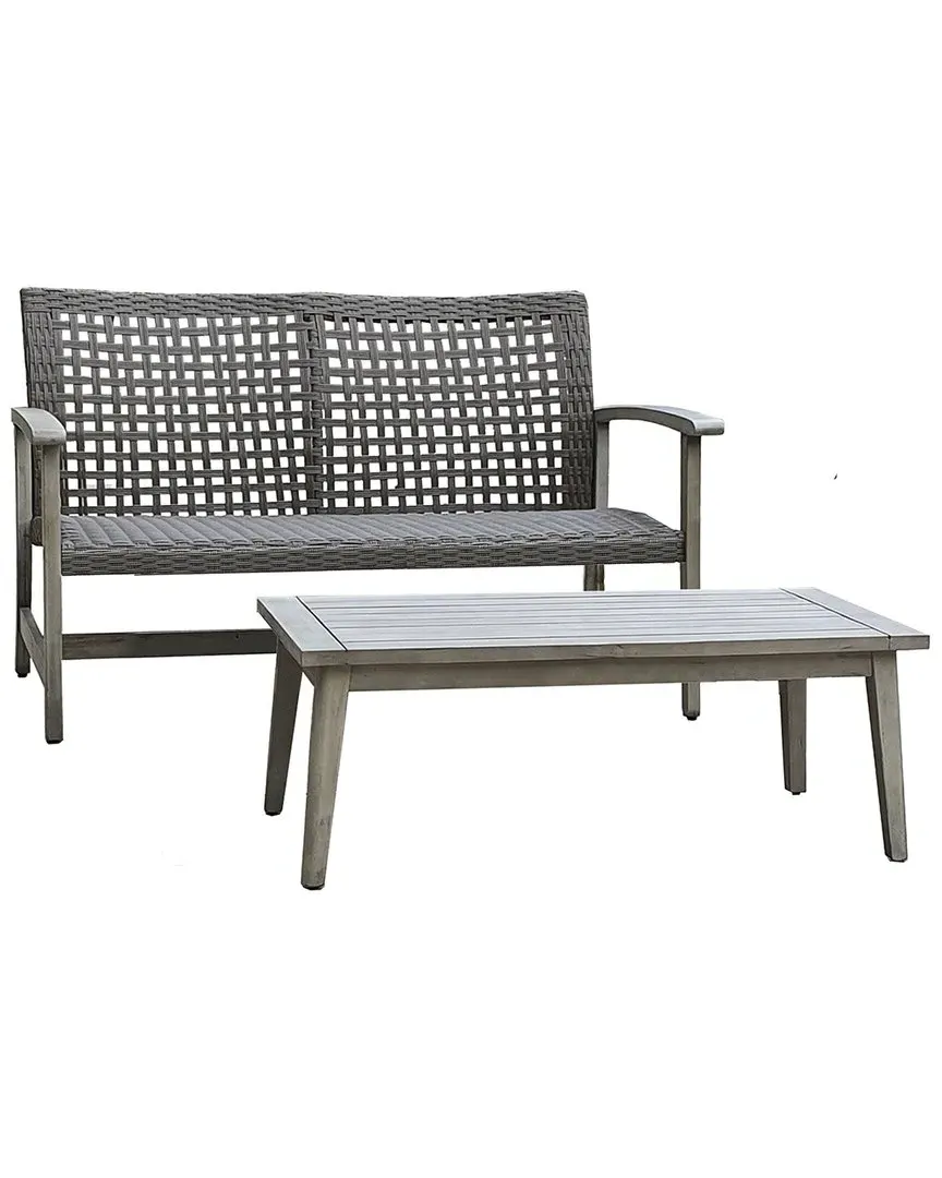 Monterosso 2-Piece Sofa and Table Set - Grey, Acacia Wood image
