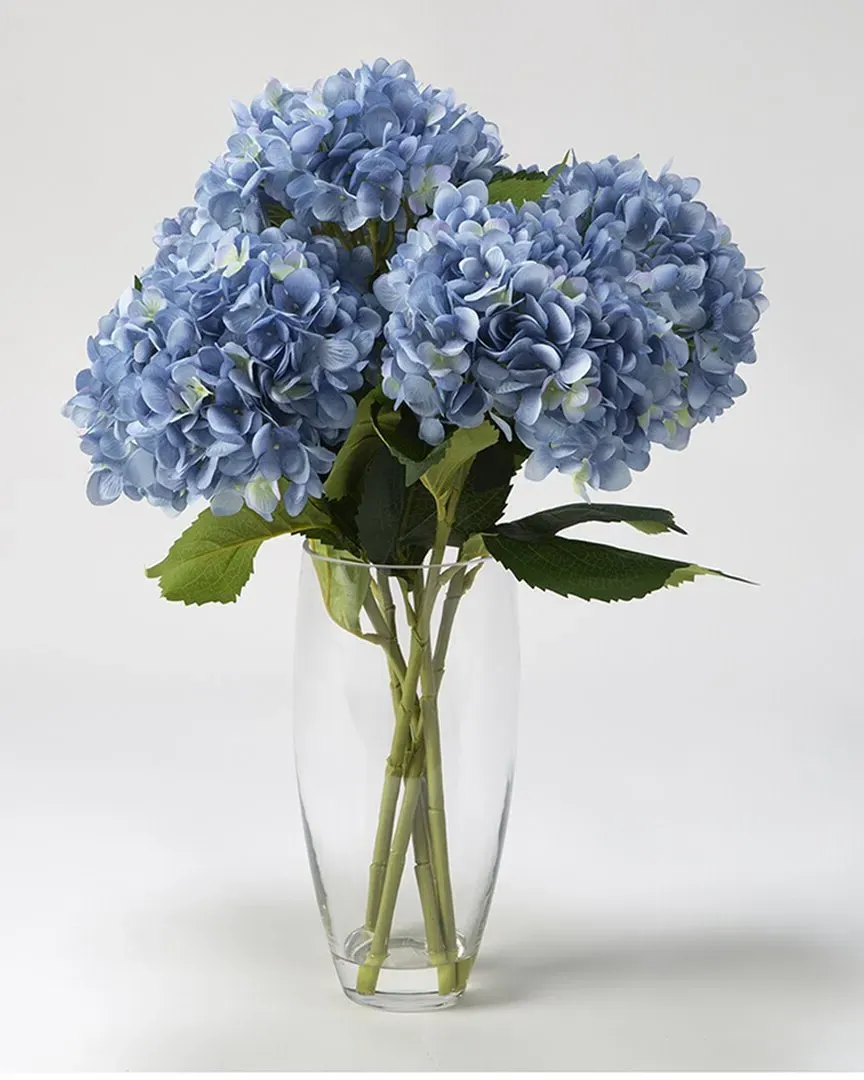 Blue Hydrangeas in Glass Vase - Blue, Glass image