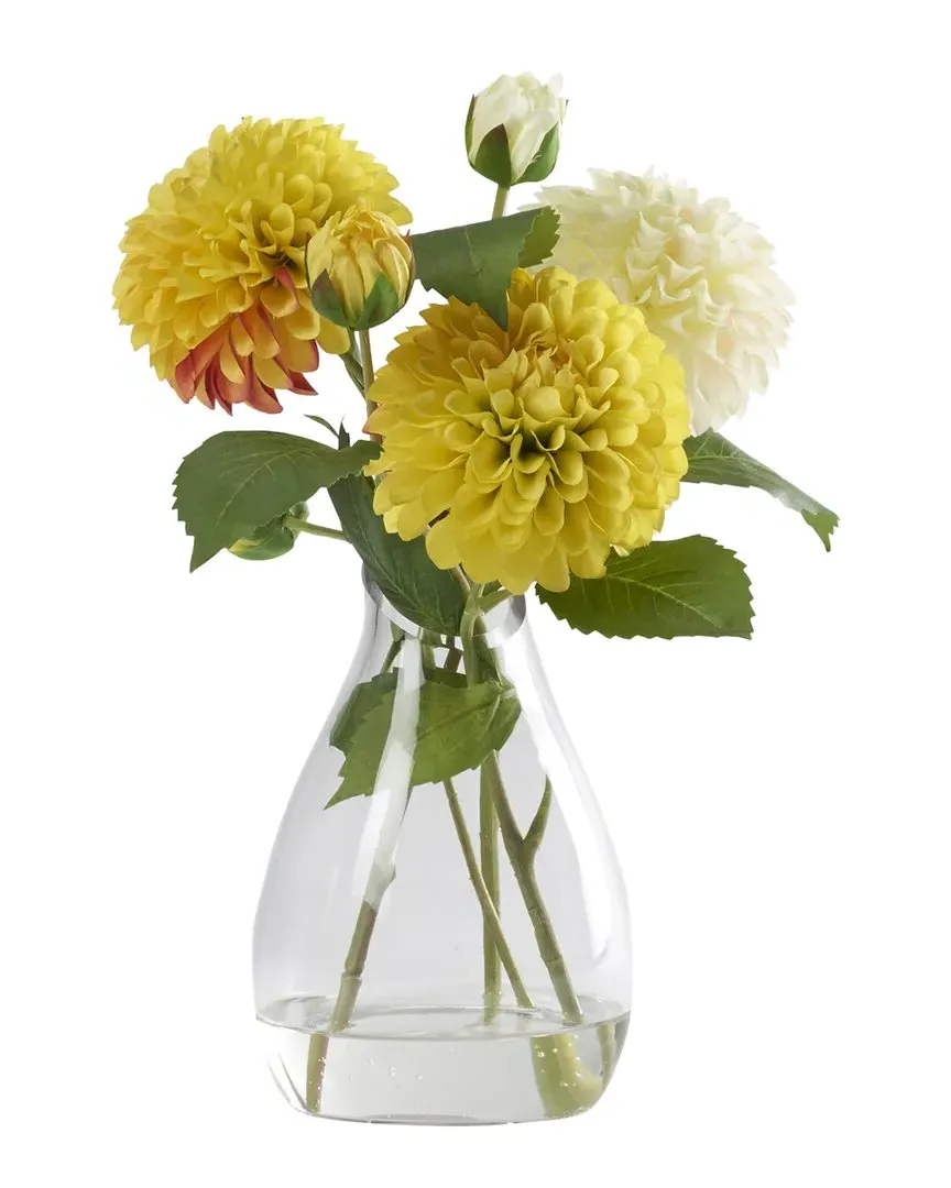 Dahlia in Glass Vase - Cream, Yellow image