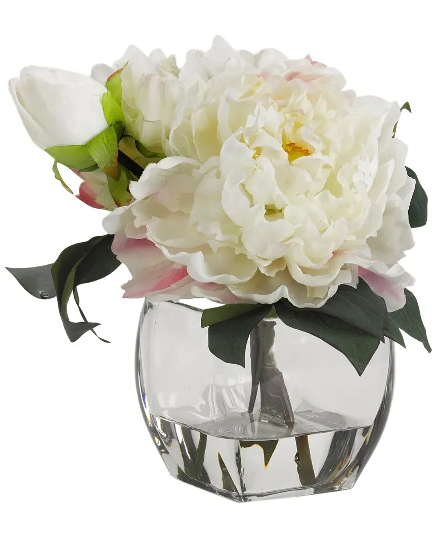 D&W Silks Cube Artificial Flowers - Cream, Glass image