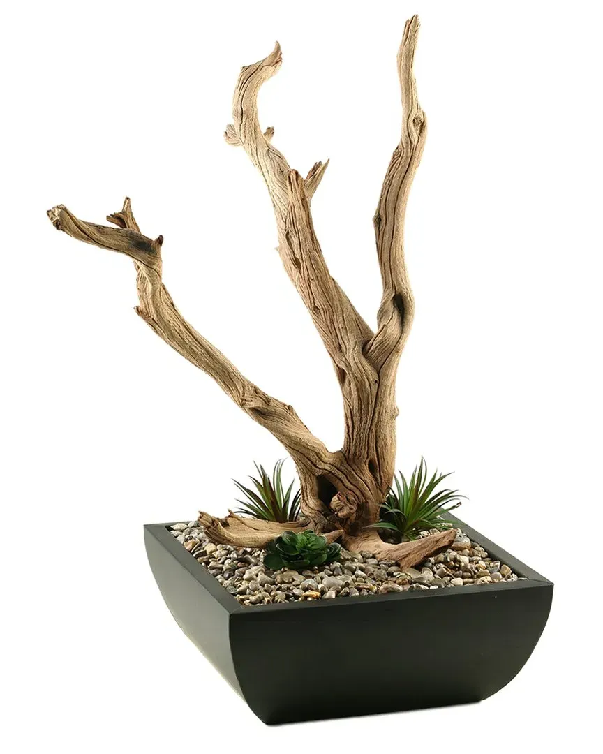 Ghostwood Branches Square Metal Planter - Brown image