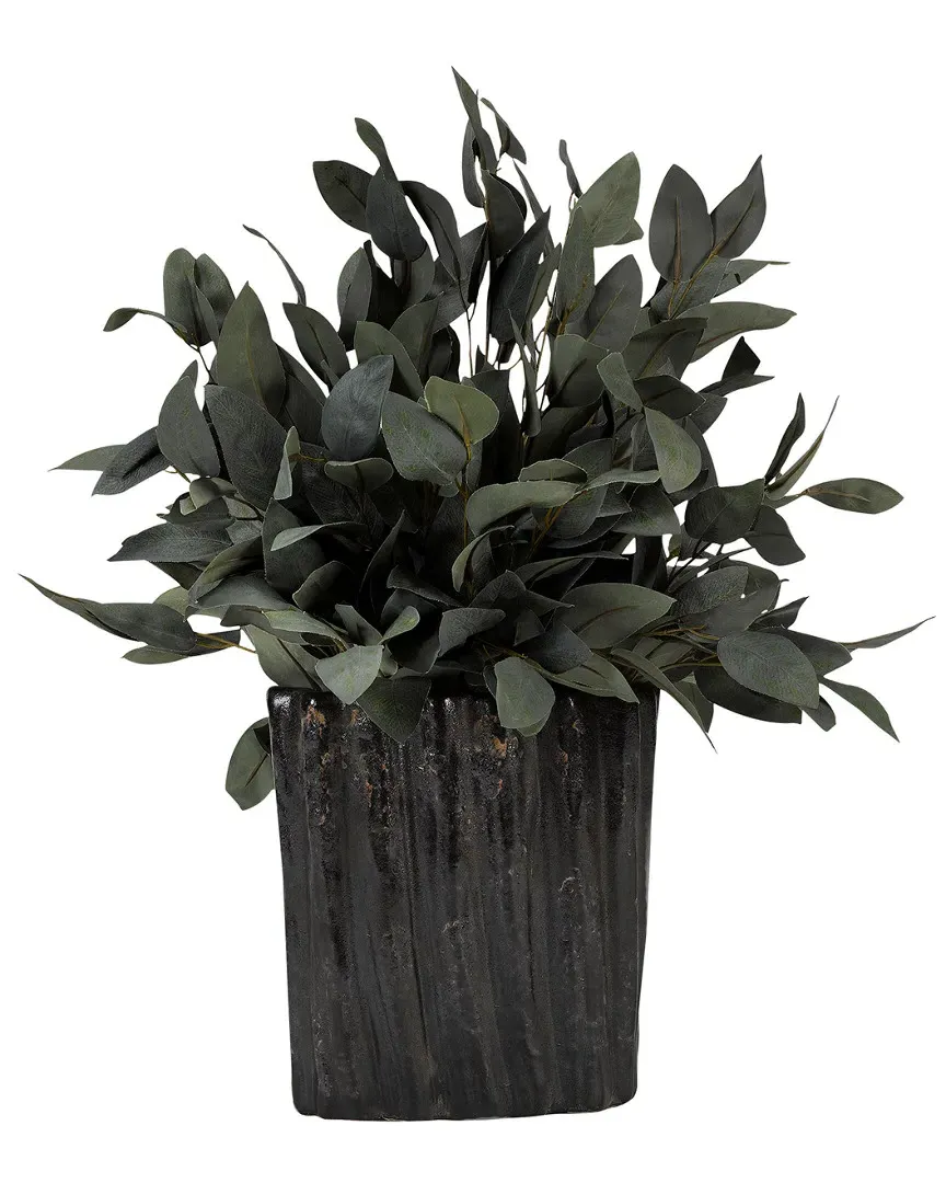 Large Eucalyptus Plant - Grey, Ceramic