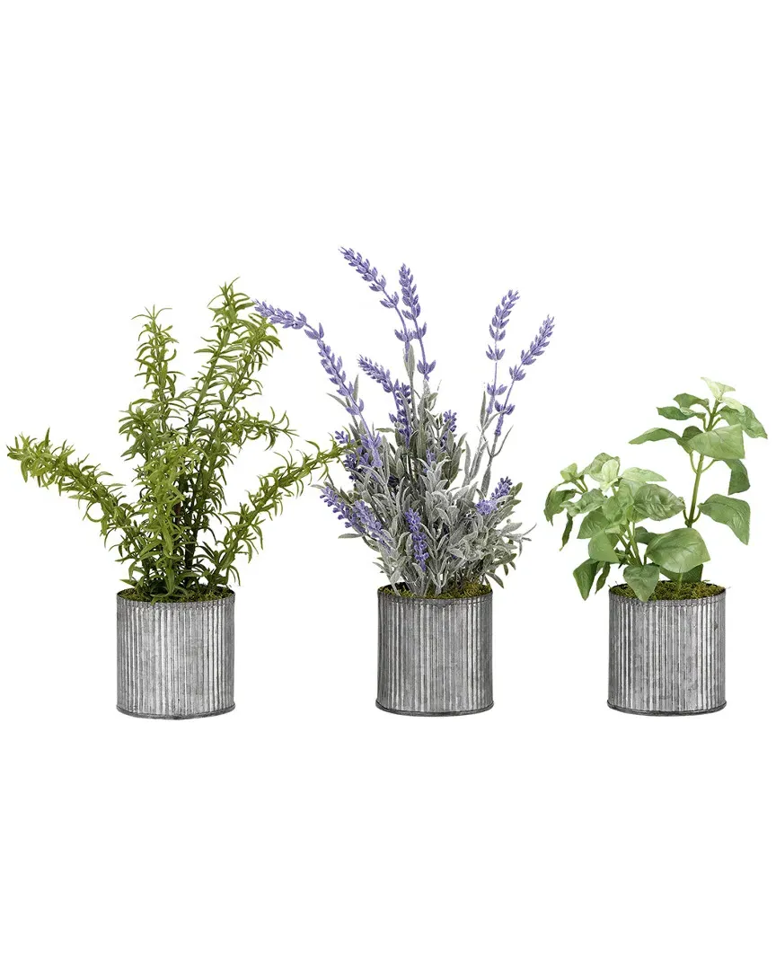 Set of 3 Herb Planters - Purple, Silk image