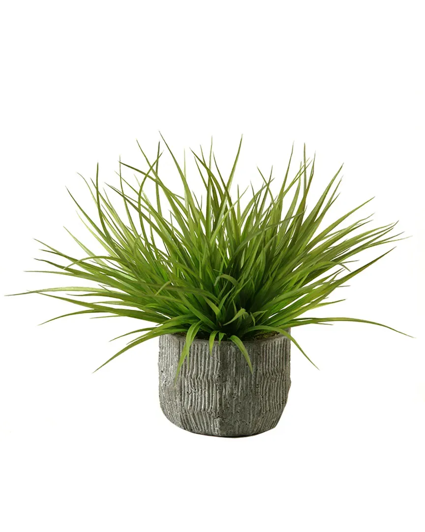 Wild Grass Round Planter - Green, Concrete image