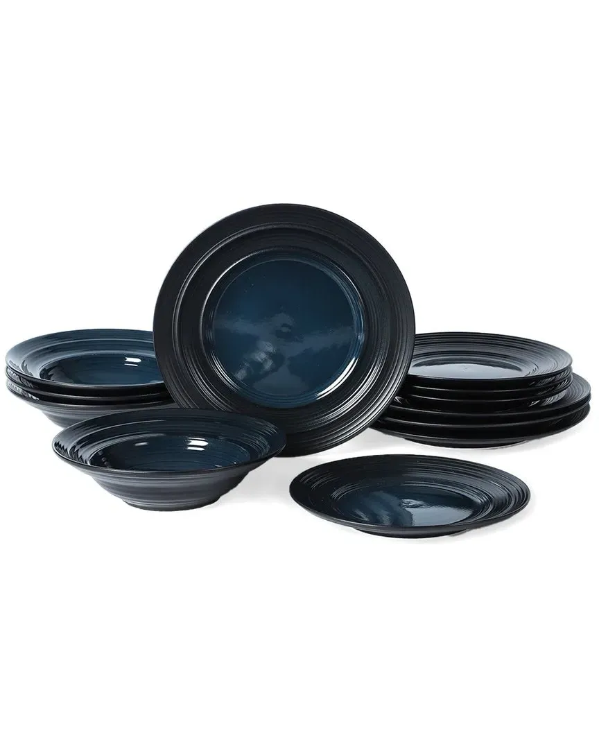 Celeste 12pc Stoneware Dinnerware Set - Blue