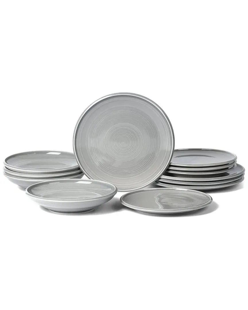Harmony 12pc Stoneware Dinnerware Set - Grey