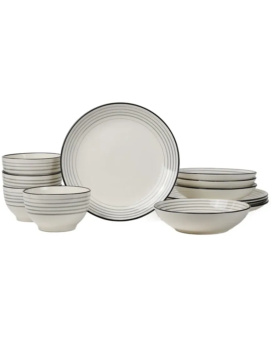 Zeke 12pc Dinnerware Set - Grey, Earthenware