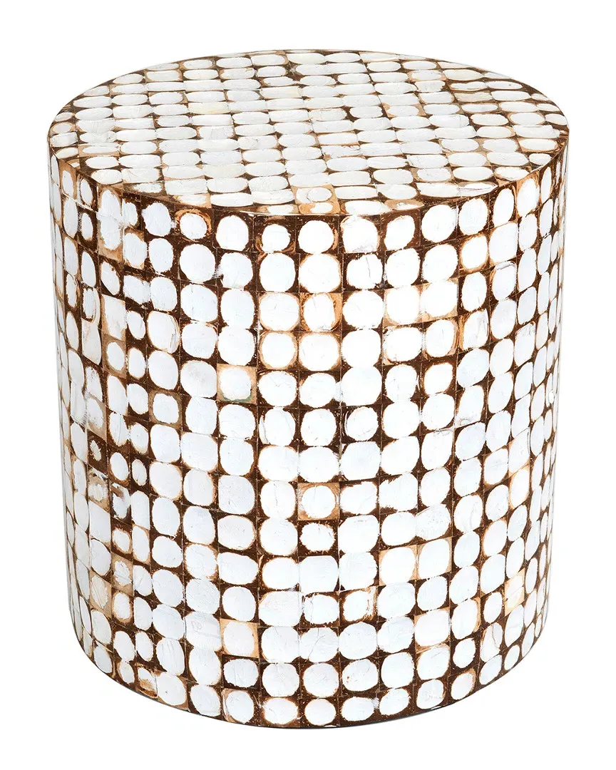 Columbia Coconut Shell Accent Table - White image