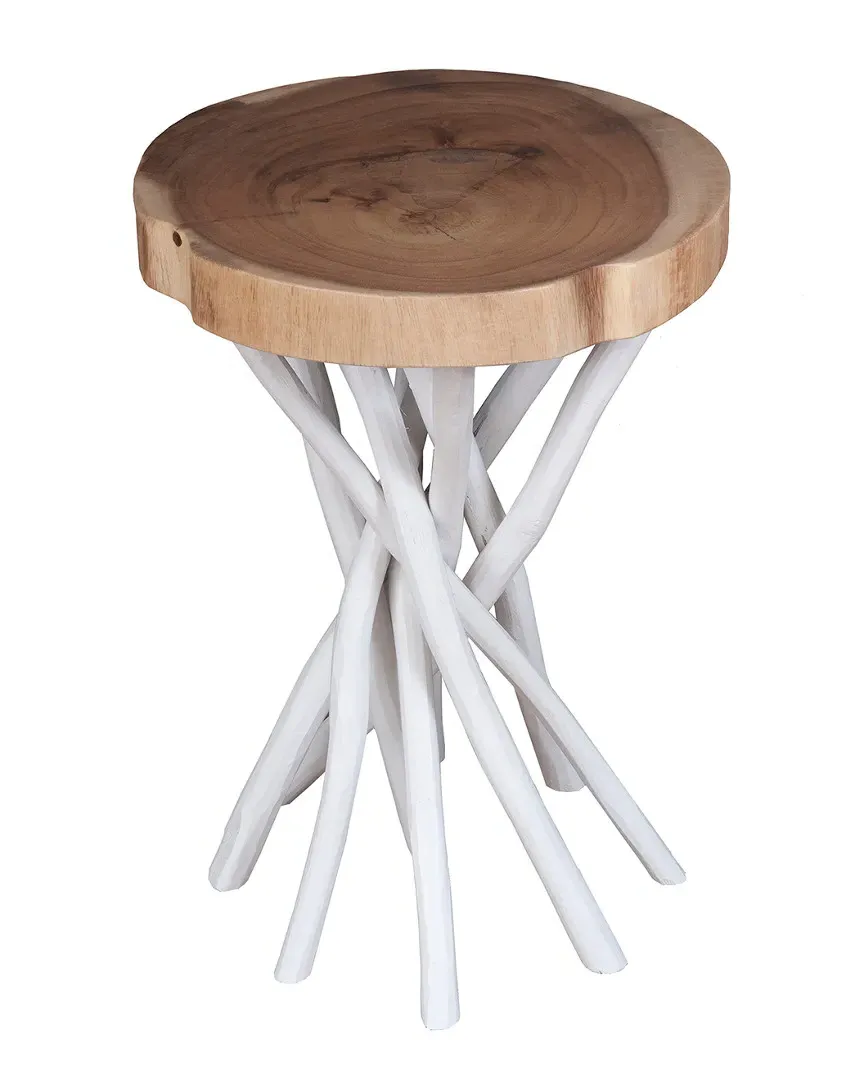 Kenton Accent Table - White, Teak image