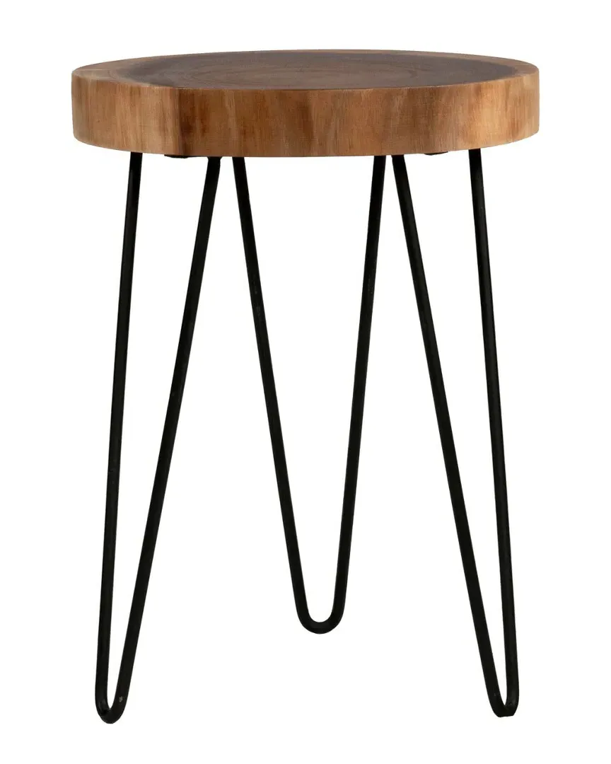 Laredo Round Accent Table - Brown, Teakwood image