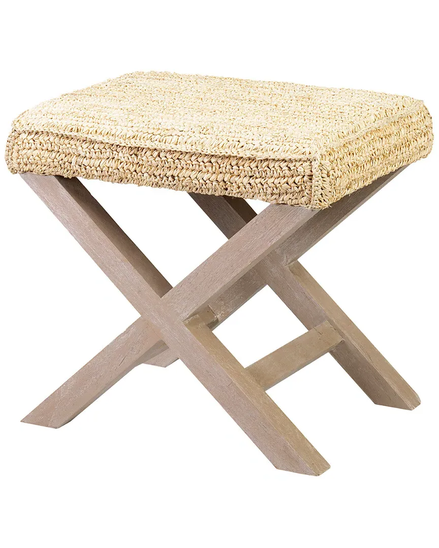 Lila Rafia Ottoman - Cream image