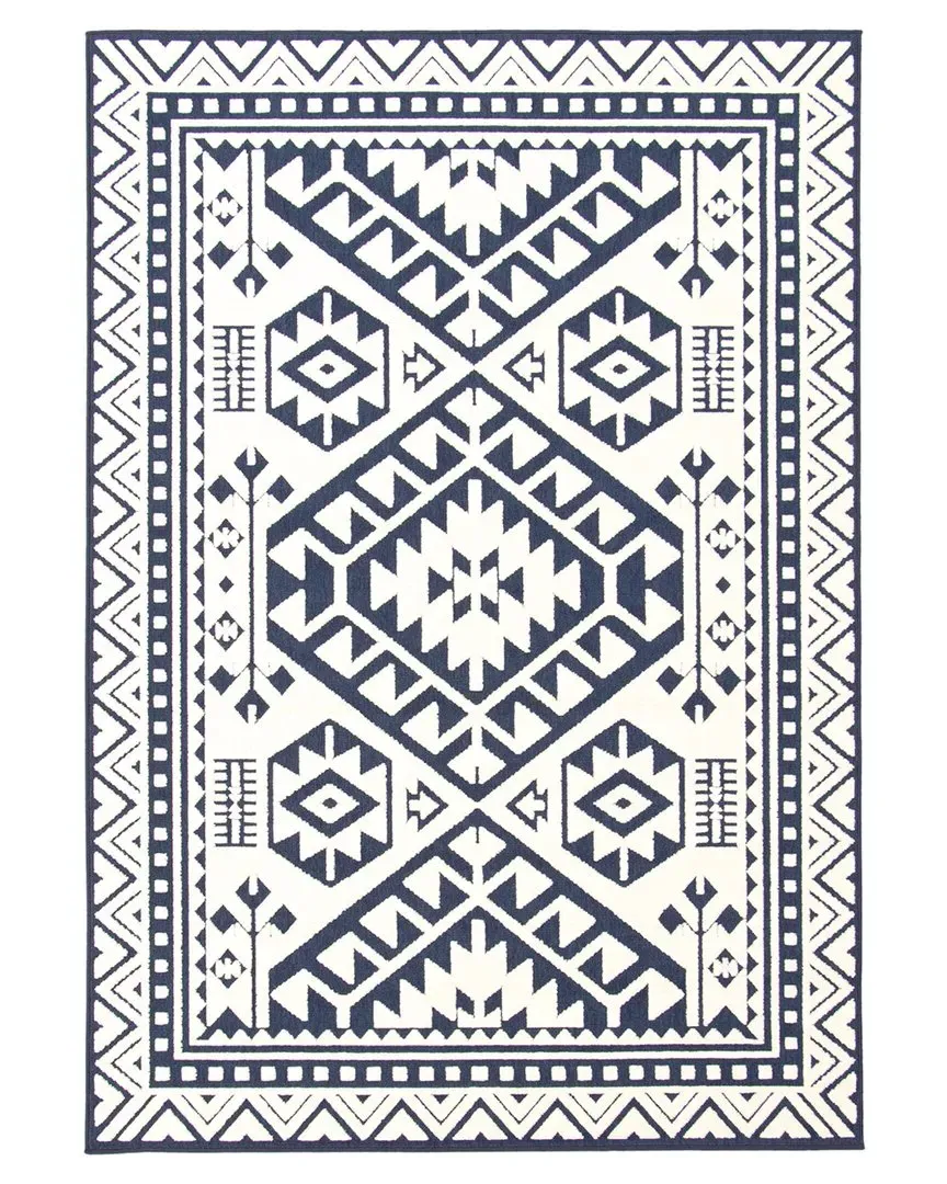 Aaya Indoor/Outdoor Bohemian Rug - Blue image