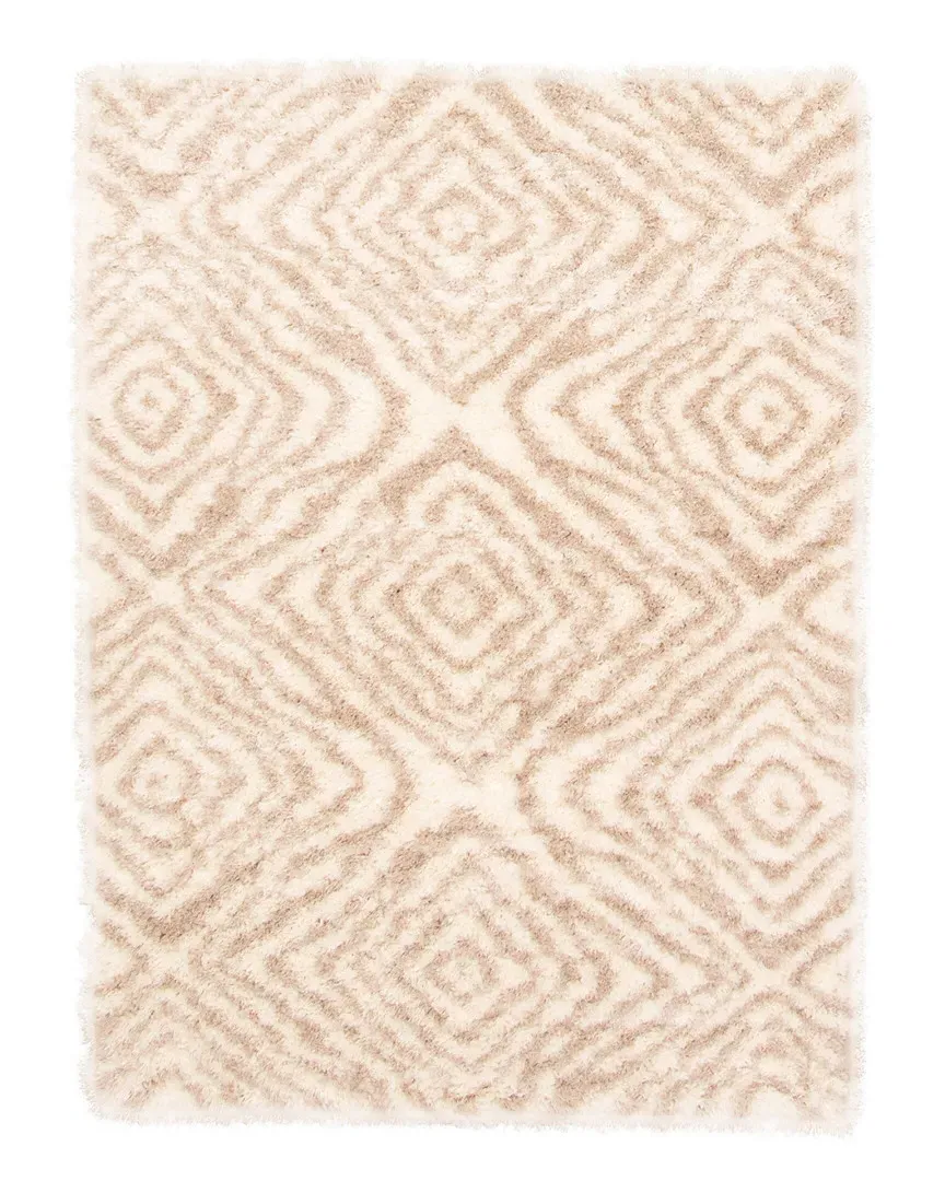 Agadir Abstract Shag Rug - Ivory Tan, Polypropylene image