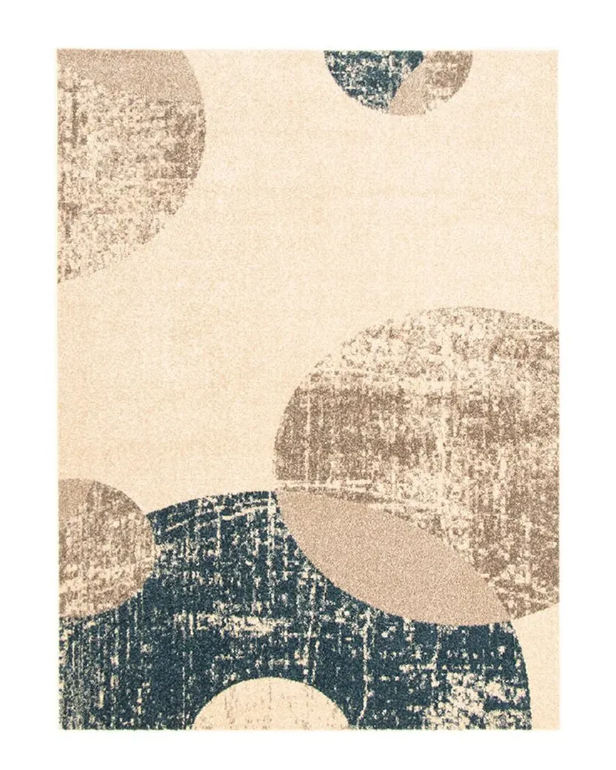 Bellagio Abstract Rug - Ivory Blue, Polypropylene