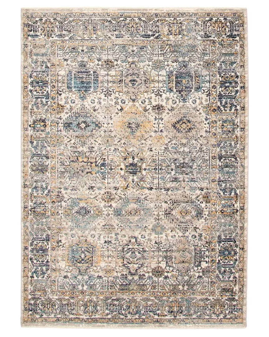 Bolivia Yalameh Distressed Rug - Ivory Blue, Polypropylene image