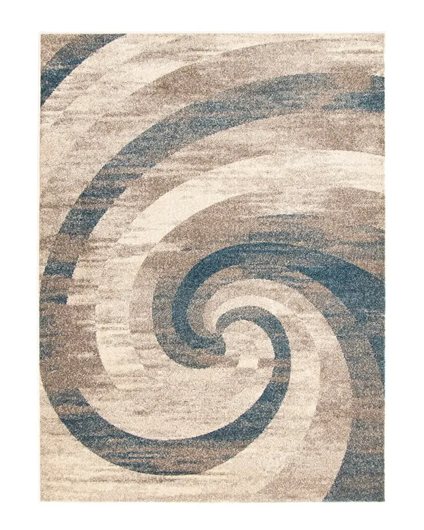 Cora Abstract Rug - Ivory Blue, Polypropylene
