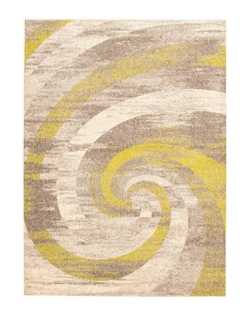 Cora Abstract Rug - Ivory Green, Polypropylene