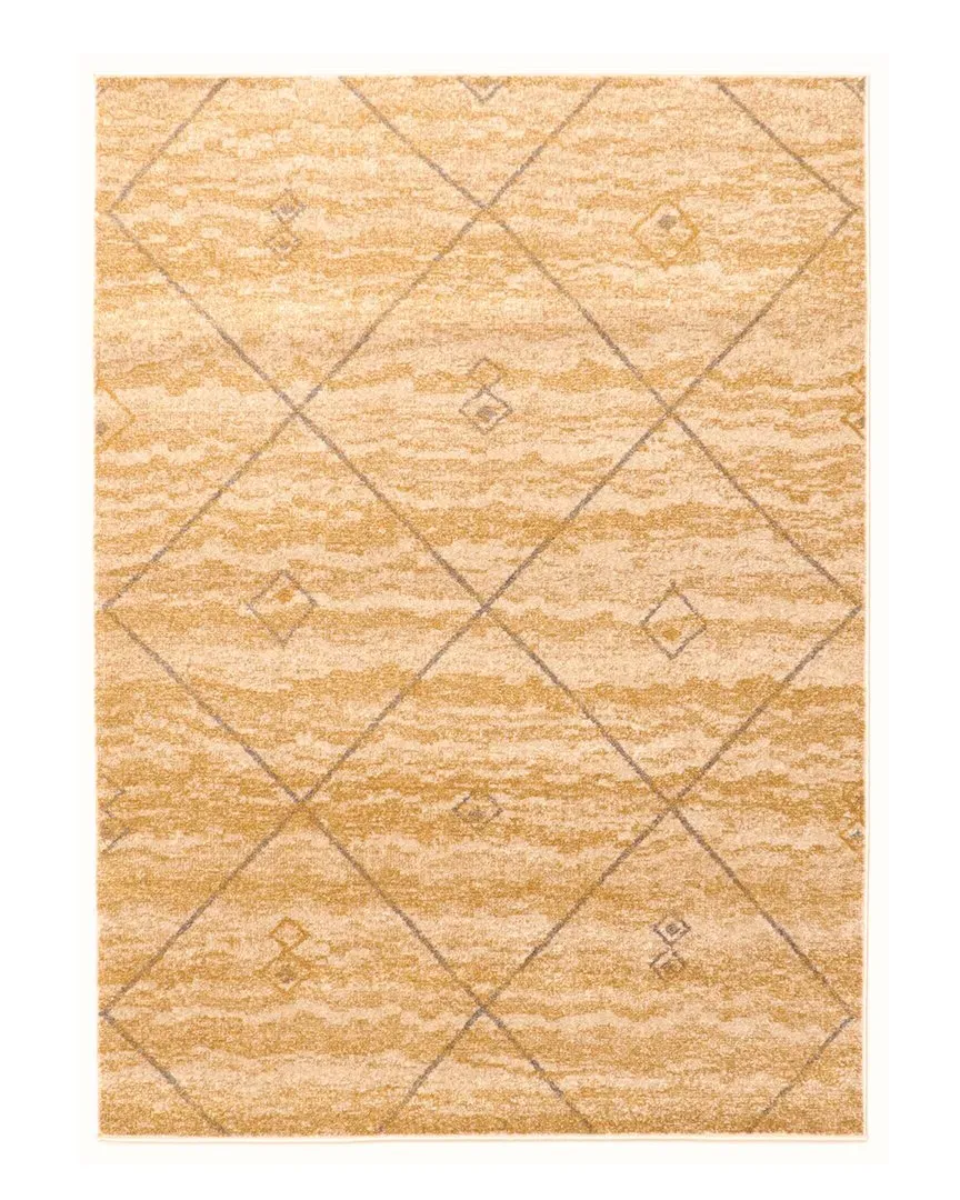 Devos Bohemian Moroccan Rug - Ivory Gold, Polypropylene