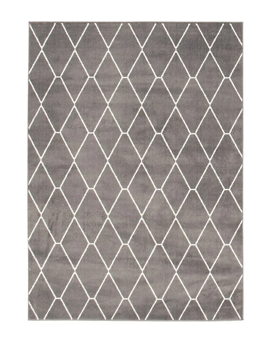 Macy Diamante Geometric Rug - Dark Grey, Microfiber image