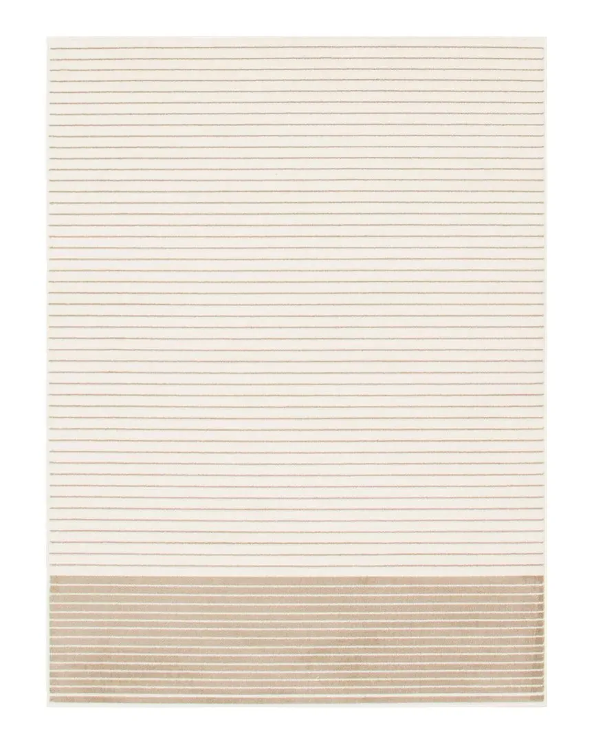 Madison Striped Rug - White, Polypropylene