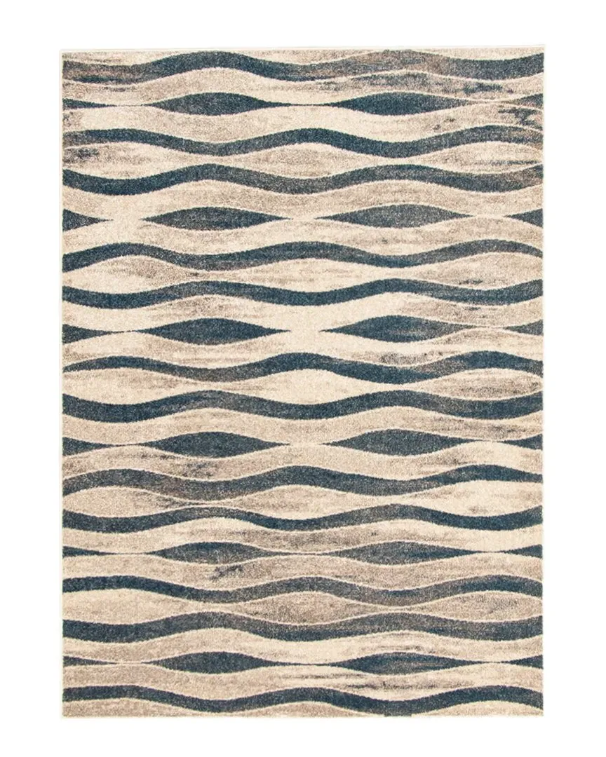 Neela Abstract Rug - Ivory Blue, Polypropylene