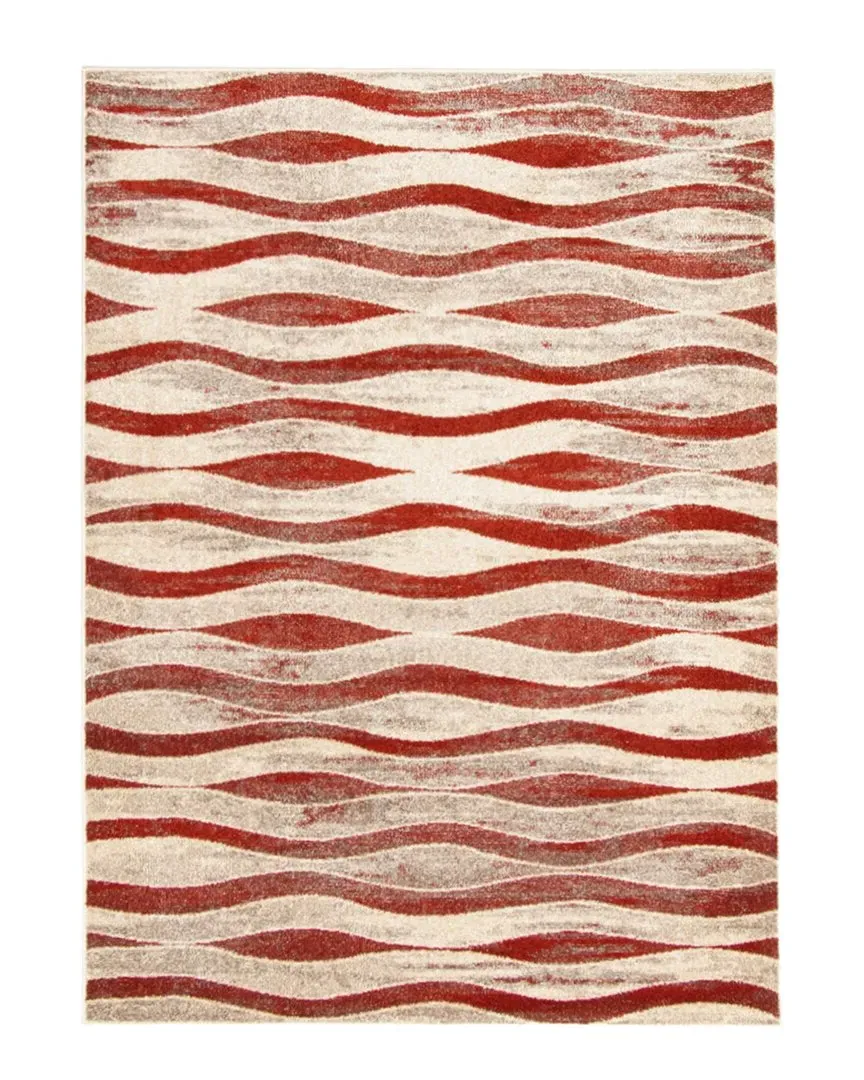 Neela Abstract Rug - Ivory Red, Polypropylene