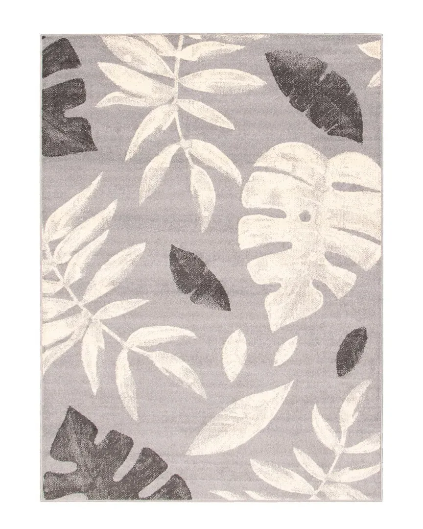 Presly Floral Rug - Silver, Polypropylene