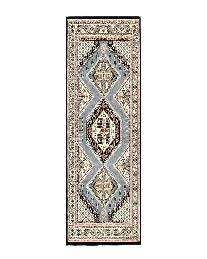 Qashqai Geometric Rug - Blue, Polypropylene