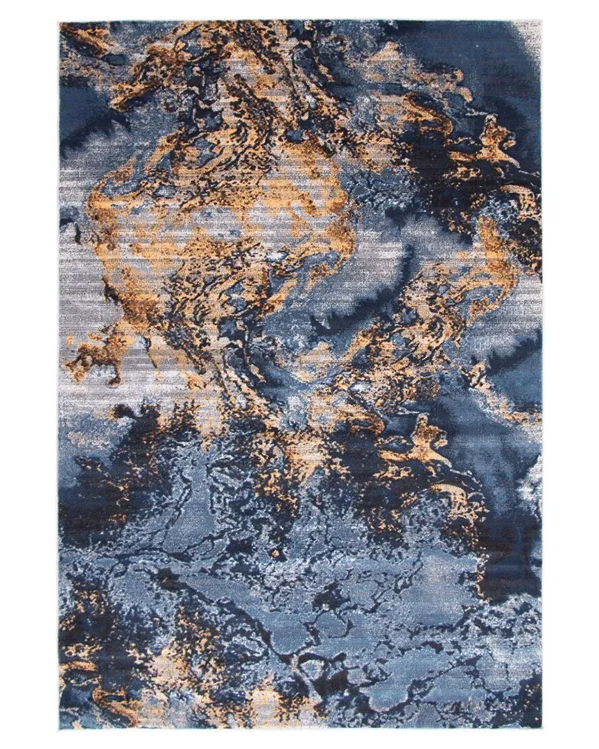 Sky Marble Abstract Rug - Blue, Polypropylene