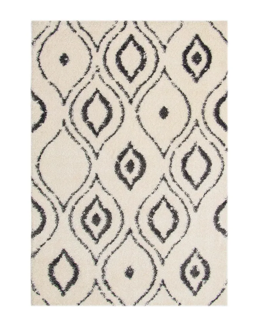 Caspia Moroccan Ikat Shag Rug - Ivory image