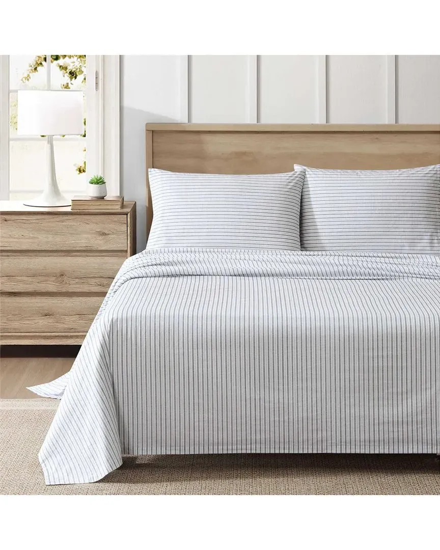 200 Thread Count Ticking Stripe Percale Sheet Set - Grey image