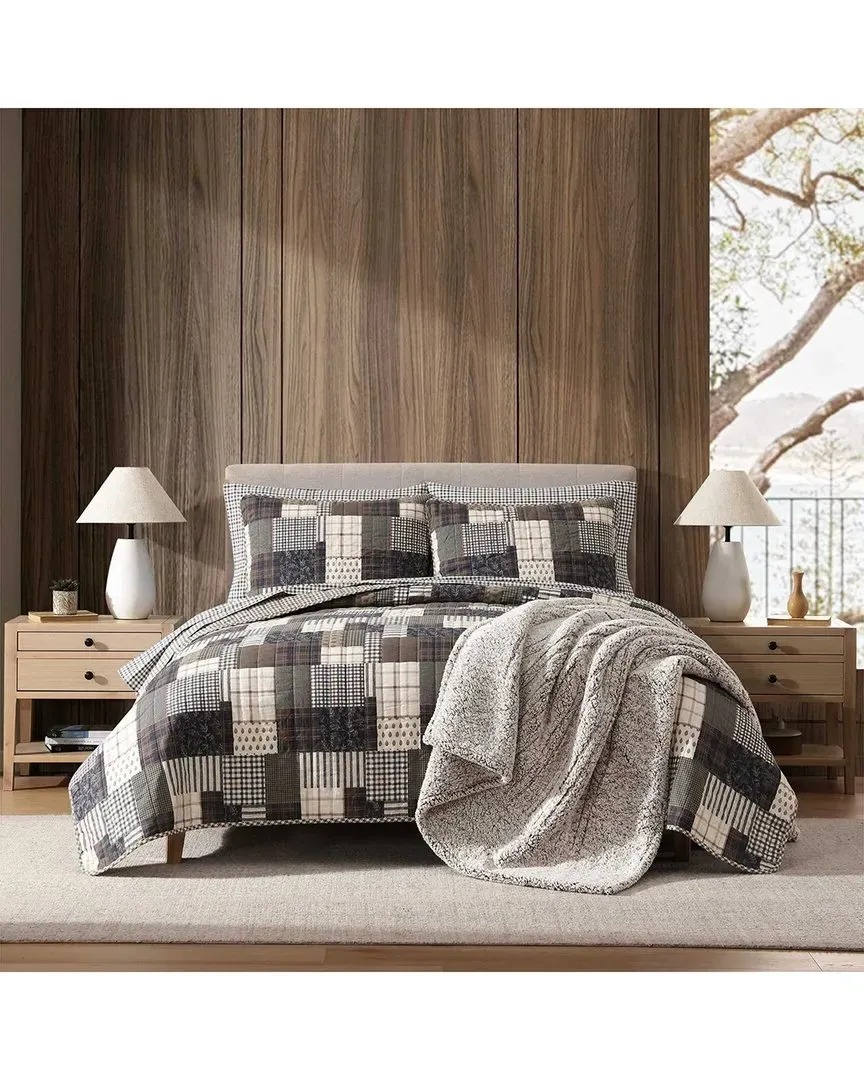 Antique Cotton Quilt Set - Brown image