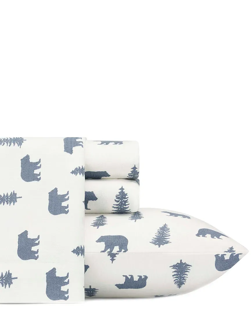 Bear And Trees Sheet Set - Medium Blue, Flannel image