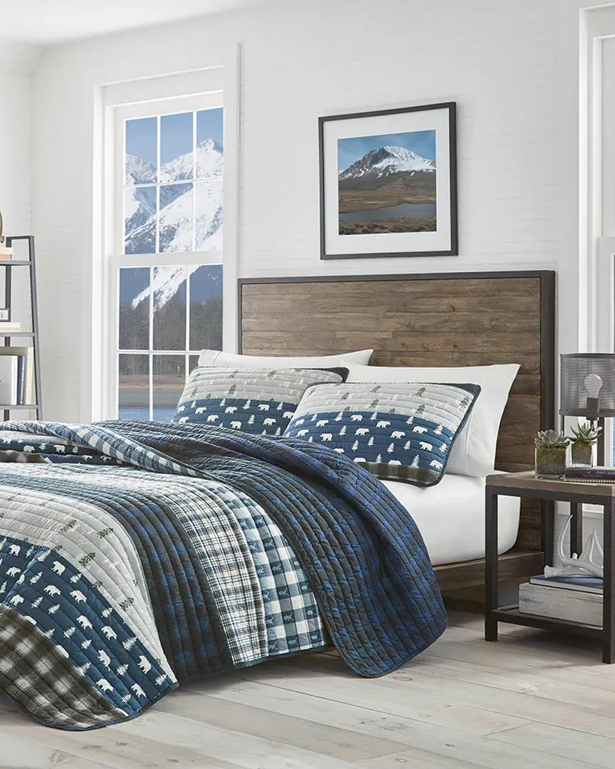 Blue Creek Plaid Quilt Set - Grey image