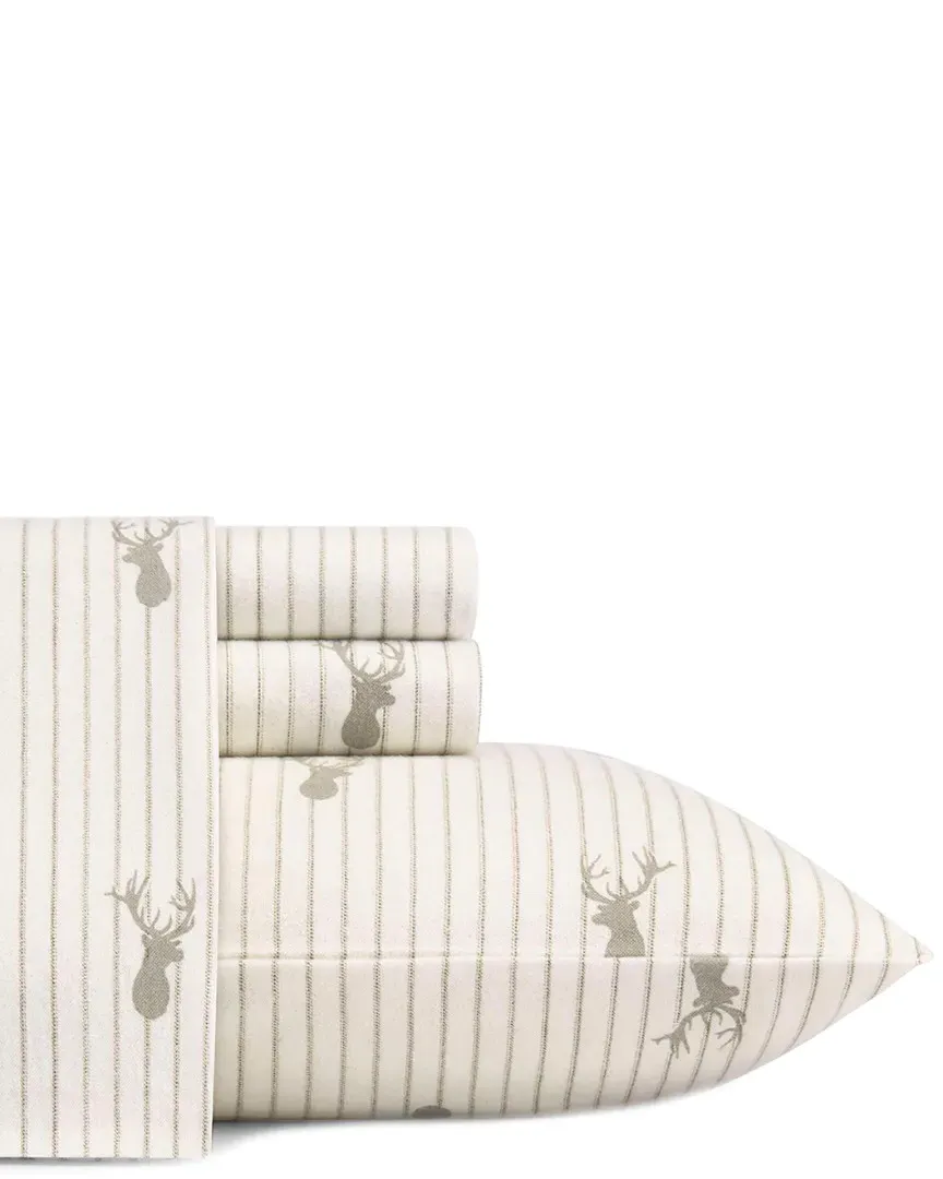 Deer Lodge Flannel Sheet Set - Beige, Cotton image