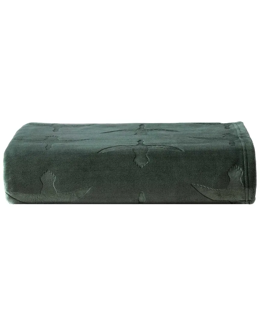 Geese Plush Fleece Reversible Throw Blanket - Evergreen